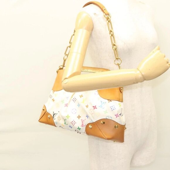 LOUIS VUITTON Monogram Multicolor Judy MM Hand Bag 2Way White Auth - Picture 14 of 16